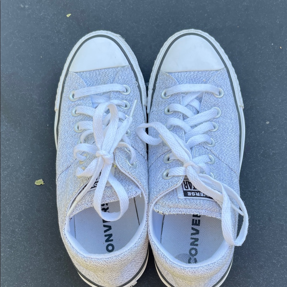 Converse Classic White and Grey Canvas Sneakers size 7